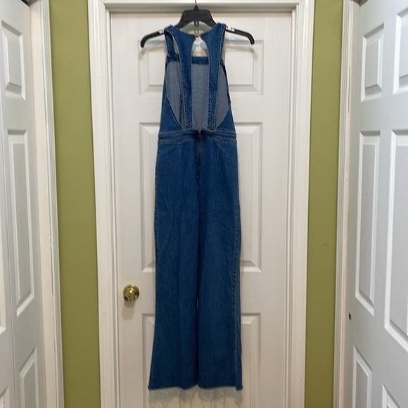 Abercrombie & Fitch - blue jean overalls with flare leg - size 00 - Picture 2 of 4